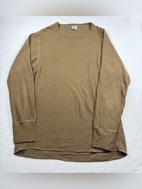 Vintage Duofold 2-Layer Thermal Shirt Men's Size S Brown Wool Blend Made in USA